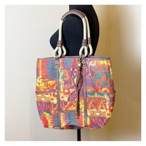 RAFE New York Colorful Artistic Tote Bag with Rope Handles